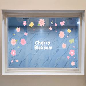 봄 벚꽃 인테리어 창문 유리 거울 매장 아이방 핸드폰 꾸미기 포인트 스티커(소/중/대)