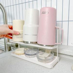 2단 물빠짐 컵 건조대 정리대 거치대 주방 싱크대 그릇 머그컵 텀블러 건조 트레이