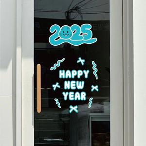 2025 푸른뱀 인테리어 창문 거울 매장 소품 핸드폰 꾸미기 포인트 스티커(소/중/대)