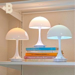 조명3색 무선 충전식 머쉬룸 포터블 루봉 스탠드 테이블 카페 조명 침실 무드등 인테리어