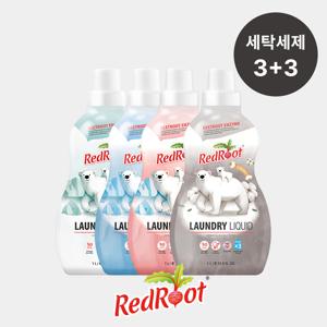 3+3 우리아이 유기농 약산성 안심세제 고농축 세탁세제 1L (4가지향)