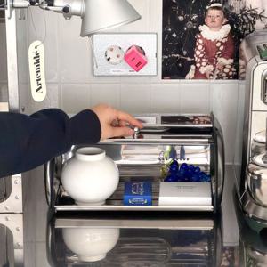 스틸 슬라이딩 브레드박스 멀티 수납함 영양제보관함 식탁정리함