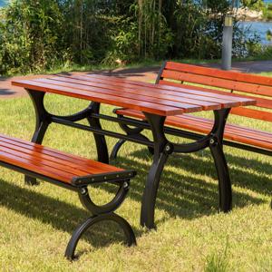 [리퍼] 내셔널 벤치 테이블 3인 야외용 정원 공원 원목 테라스 운동장 나무 원목 식탁