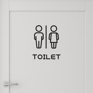 화장실 스티커 - 남녀 공용 화장실 도어사인 안내스티커 TOILET