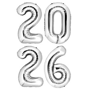숫자 은박 풍선 대형 2026 패키지 실버 신년 연말 새해 파티 풍선