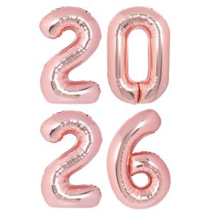 숫자 은박 풍선 대형 2026 패키지 로즈골드 신년 연말 새해 파티 풍선