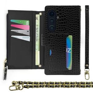 갤럭시 A17/버디5 케이스 크로커 스트랩 카드수납 지갑 가죽 다이어리