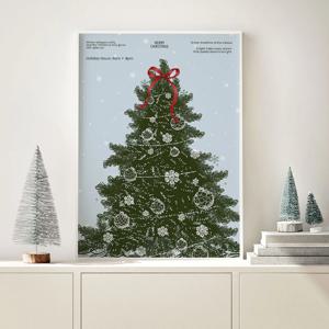 크리스마스 일러스트 겨울 감성 그림 포스터 캔버스 프레임 액자 - 22.파스텔트리