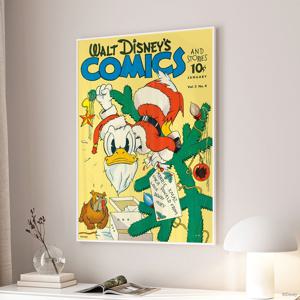 디즈니 미키마우스 빈티지 크리스마스 겨울 감성 프레임 포스터 7종 - 03.코믹트리