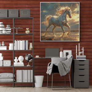 황금 유니콘 그림 알루미늄액자 키즈카페 꾸미기 대형 인테리어 액자