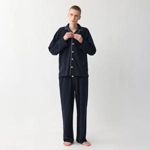 이니스 순면 남자 잠옷 세트 커플 홈웨어 신혼부부 파자마 긴팔 긴바지