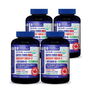 캐나다 슈퍼파워 알티지 엔초비 오메가-3 + 비타민-D + 비타민-E-3개월분-4병