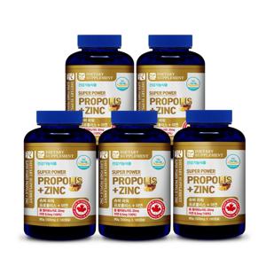 캐나다 슈퍼파워 프로폴리스+아연-6개월분-5병