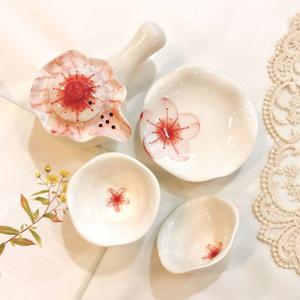 벚꽃 횡파형 2인 다기 set