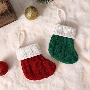 크리스마스 미니 니트 양말 주머니 트리 오너먼트 장식 소품 3colors