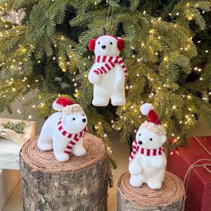 산타프렌드 북극곰 오너먼트 인형 3type