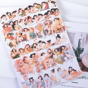 다꾸 인물 스티커 소녀 감성 일상 스티커북 대용량 100매