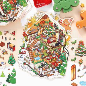 산타 크리스마스 3D 방꾸미기 스티커 다꾸 씬 스티커북 입체 집꾸미기