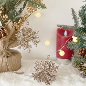 별빛 골드 화이트 글리터 눈꽃 오너먼트 5color 크리스마스 트리 장식용품 레드 핑크 블