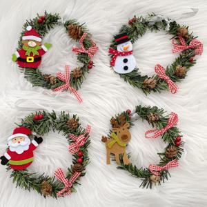 4SET 미니 크리스마스 리스 오너먼트 트리 소품 파티용품 가랜드