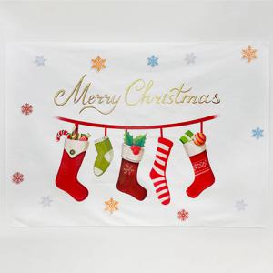 크리스마스 패브릭 포스터 양말 배경천 천트리 +집게핀 2개 스티커 2개 증정