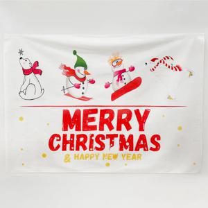 크리스마스 패브릭 포스터 스노우맨 배경천 천트리 +집게핀 2개 스티커 2개 증정