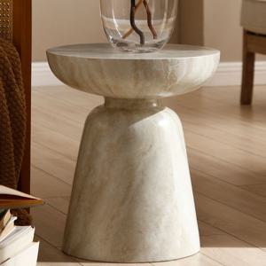 와비사비풍 트라버틴 패턴 쇼파 사이드테이블 경량 럭셔리 감성 거실 테이블