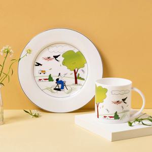 한국도자기x곽명주 자전거(White) 머그&플레이트 세트 2p