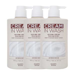 해피바스 크림인 로션 베이비파우더 바디워시 900g x3