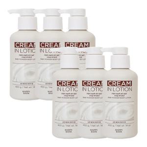 해피바스 크림인 로션 베이비파우더 바디로션 400g x6