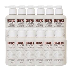 해피바스 크림인 로션 베이비파우더 바디로션 400g x12