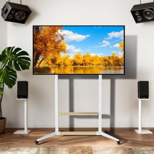 특대형 TV 스탠드 이동식 높이조절 65-100인치 삼성 LG 일반브랜드호환 우드+철제