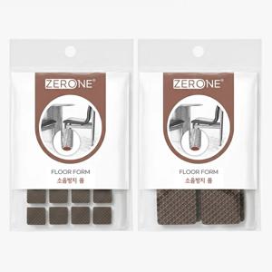 소음방지폼 펠트 사각 마루보호 의자다리 발커버 스티커 갈색