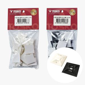 마운트 부착식(중) 타이마운트 마운트베이스 케이블고정 흑색,백색 25mm(25개입)