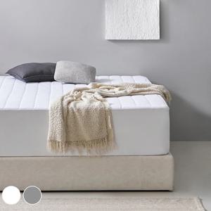 부드러운 누빔 방수 침대 매트리스 커버 S/SS/Q/K 2colors