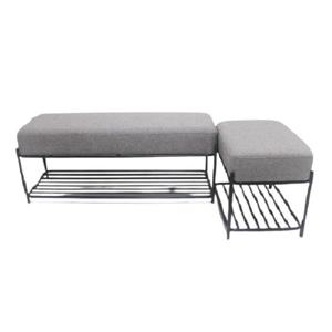 노블 스툴의자 스툴체어 선반수납 신발수납 쉼터의자 패브릭 철재 드레스룸 메이크업 응접실