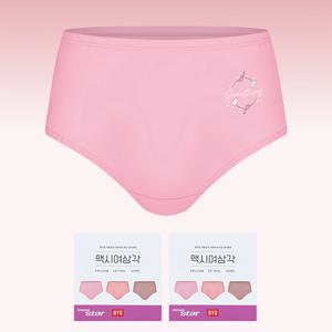 WCP9111_2S 여자 맥시 소프트 순면 빅 삼각 팬티 6매입