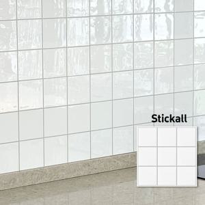 프리미엄 접착식타일 붙이는 타일 주방 셀프인테리어 (모던 스퀘어 화이트 라인)