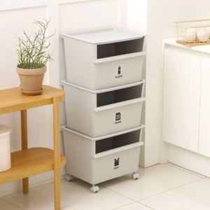 클린업 재활용 오픈형 분리수거함 45L 3단