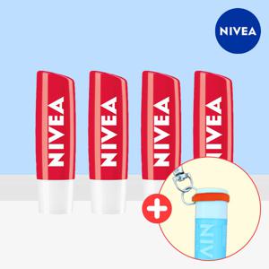 립케어 립밤 입술틀때 입술보호 후르트 스트로베리 샤인 4.8g*4개+키링