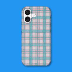 DAAE 민트핑크체크 투명 젤리케이스(전기종)