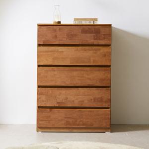 미르 고무나무원목 광폭 800 5단 서랍장 BGD-533(월넛)