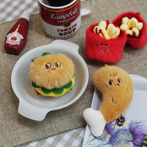 햄버거 캐릭터 봉제인형 가방 열쇠고리 키링