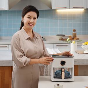 요리 과정이 보이는 글라스 에어프라이어 4.5L