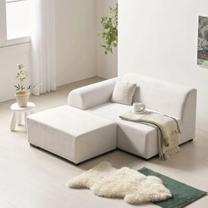 [리퍼] 탐스 3인 카우치 패브릭 이지클린 미니 소파 (스툴포함)