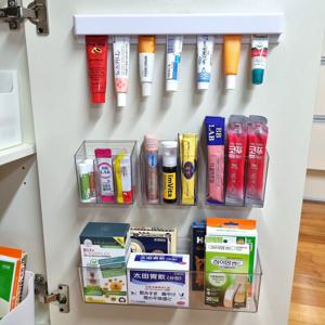 3종세트 무타공 아크릴 칸막이 약 정리함 연고 영양제 약통 수납함