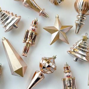 크리스마스 드롭 오너먼트 샴페인 골드 세트 22p 트리 장식 소품