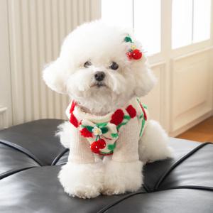 레드베리 겨울 양면 강아지조끼 패딩 하네스옷