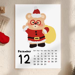 A3 산타곰 크리스마스 달력 포스터 빈티지 감성 인테리어 카드 엽서