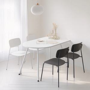 포인 반타원형 공간활용 다이닝테이블 원룸 미니 식탁 1200